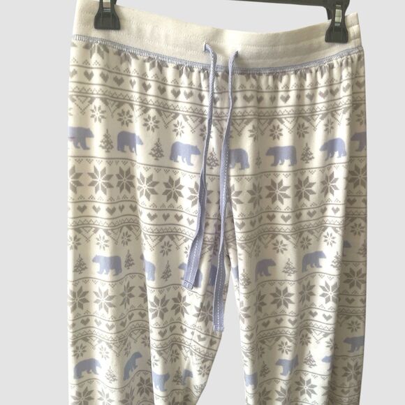 PJ Salvage Women's Small Lounge Pants Sleepwear Fleece Pajama Straight Leg Polar - Picture 2 of 6